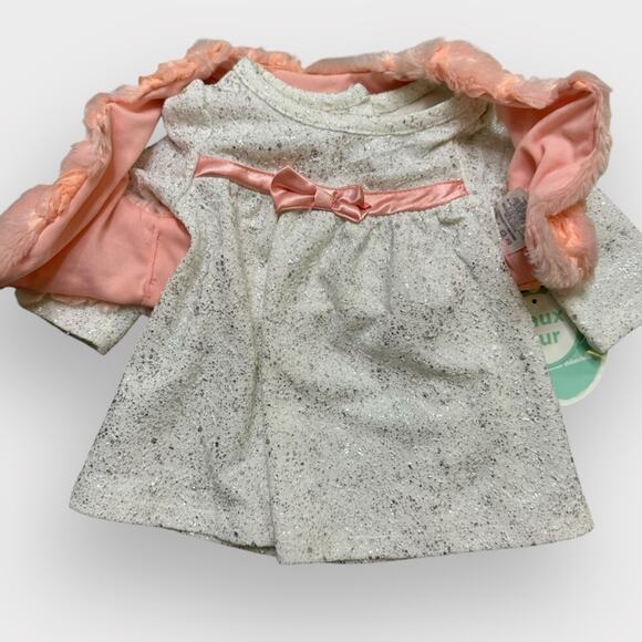 NEW Nanette baby formal dress with faux fur vest - Picture 3 of 11